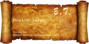 Bovics Telma névjegykártya